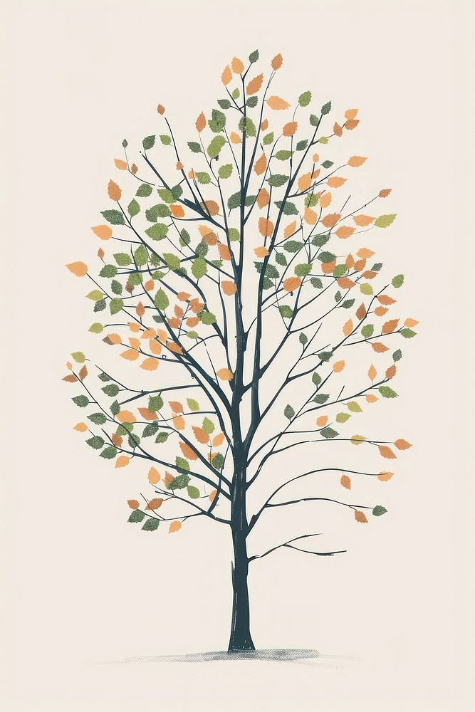 Beech Tree tree illustrated painting.