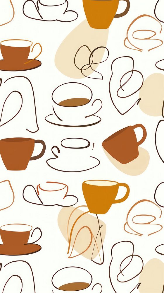 Abstract coffee cup pattern