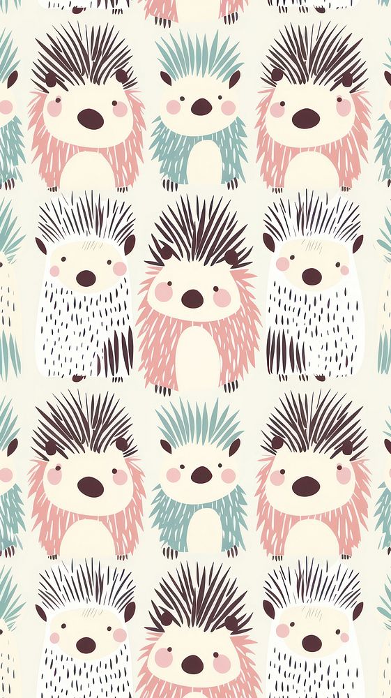 Cute hedgehog pattern wallpaper