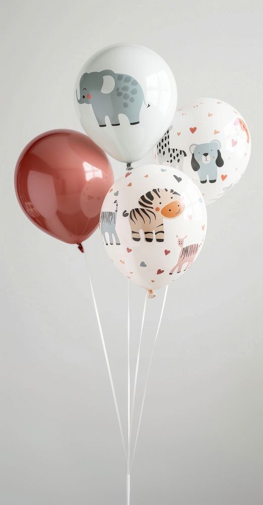 Colorful animal-themed party balloons