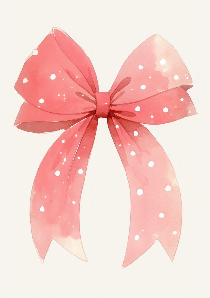 Elegant pink polka dot bow