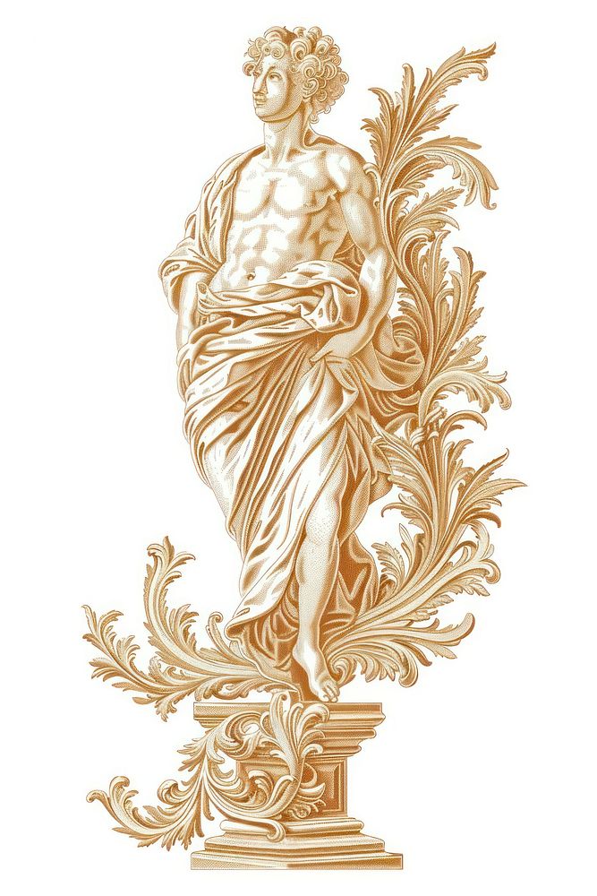 Classical ornate statue illustration