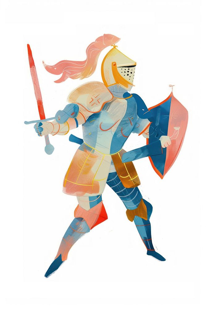 Colorful knight illustration fantasy