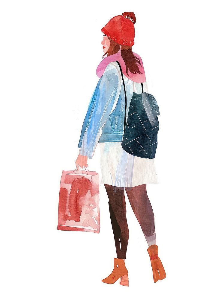 Cute woman holding a shopping bag accessories accessory clothing.