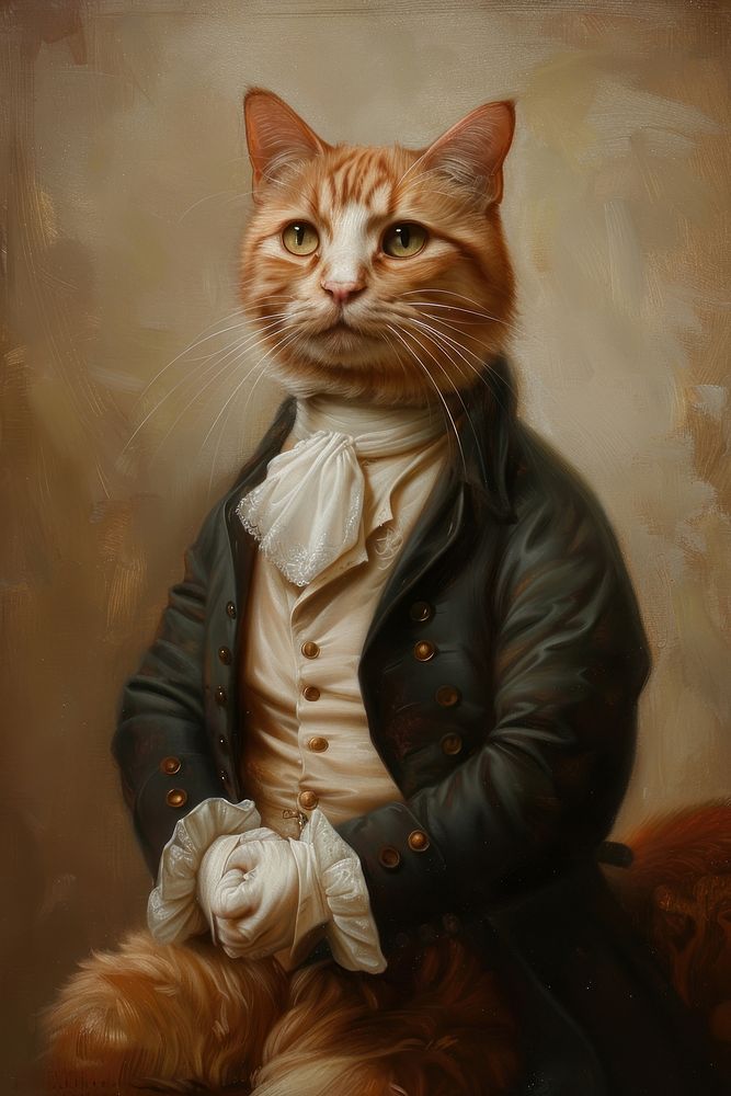 Regal cat in formal attire