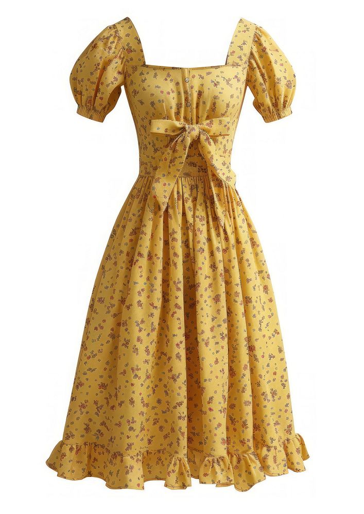 Vintage floral yellow dress