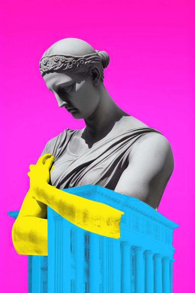 Collage art greek statue and | Free Photo Illustration - rawpixel