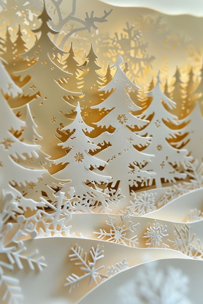 Intricate winter paper cutout art