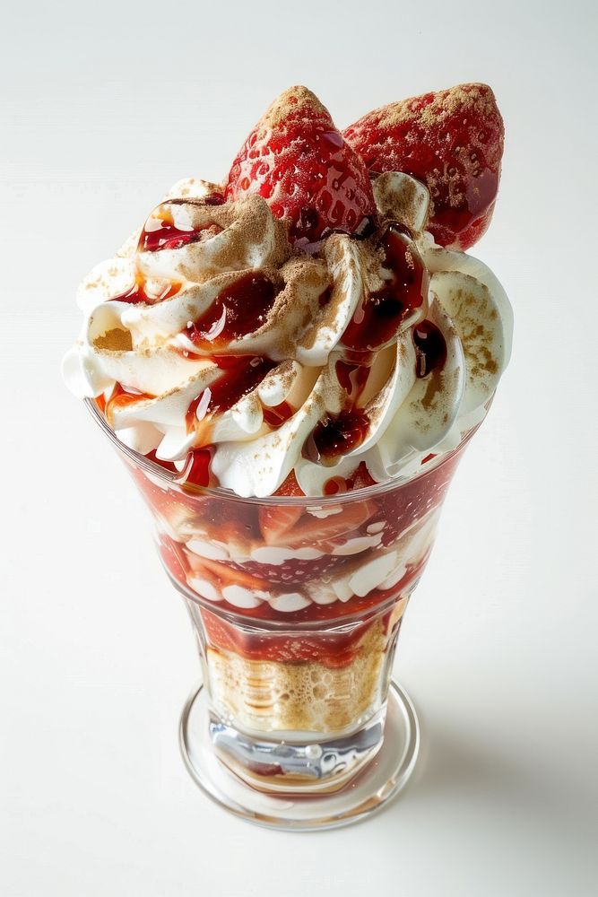 Delicious strawberry parfait dessert