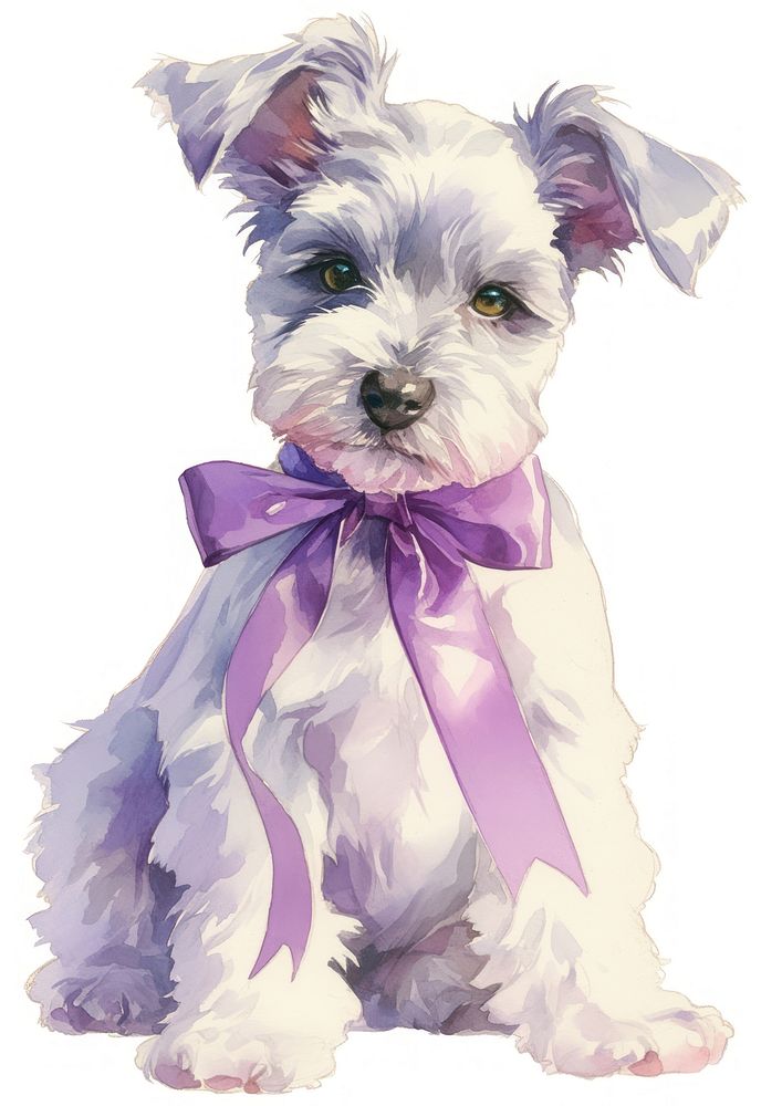 Purple coquette dog terrier animal | Free Photo Illustration - rawpixel