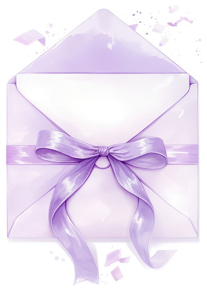 Purple coquette envelope gift. | Free Photo Illustration - rawpixel