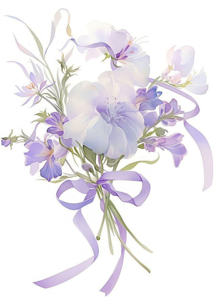 Purple coquette flowers art graphics blossom.