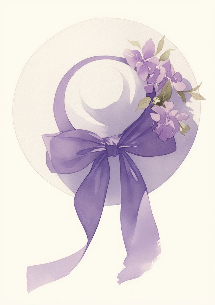 Purple coquette hat art graphics | Free Photo Illustration - rawpixel