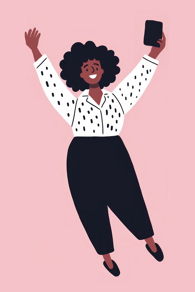 Happy woman taking selfie illustration