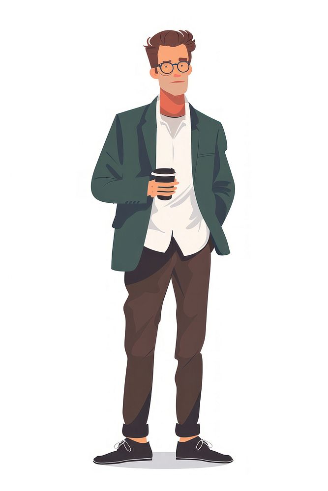 Stylish man holding coffee cup