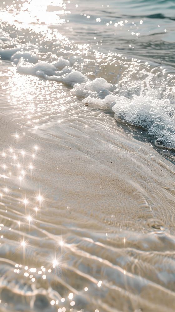 Sparkling waves on sandy shore | Free Photo - rawpixel