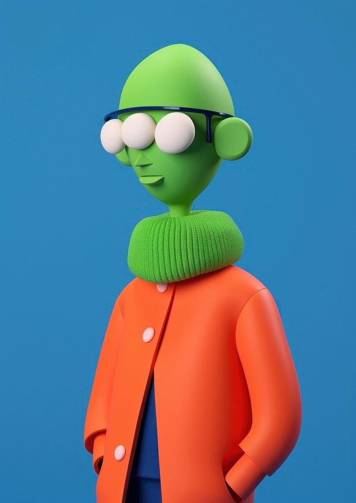 Stylized green character illustration Free Photo Illustration rawpixel