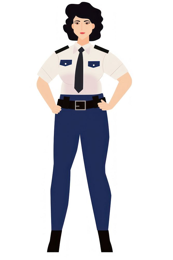 Confident female security officer illustration