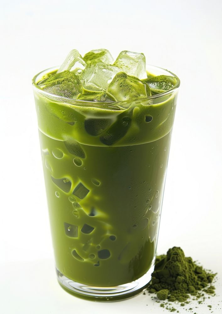 Refreshing iced matcha green tea