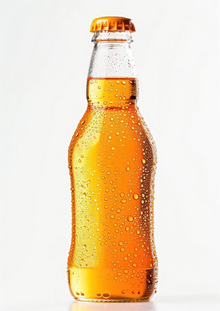 Chilled orange soda glass bottle