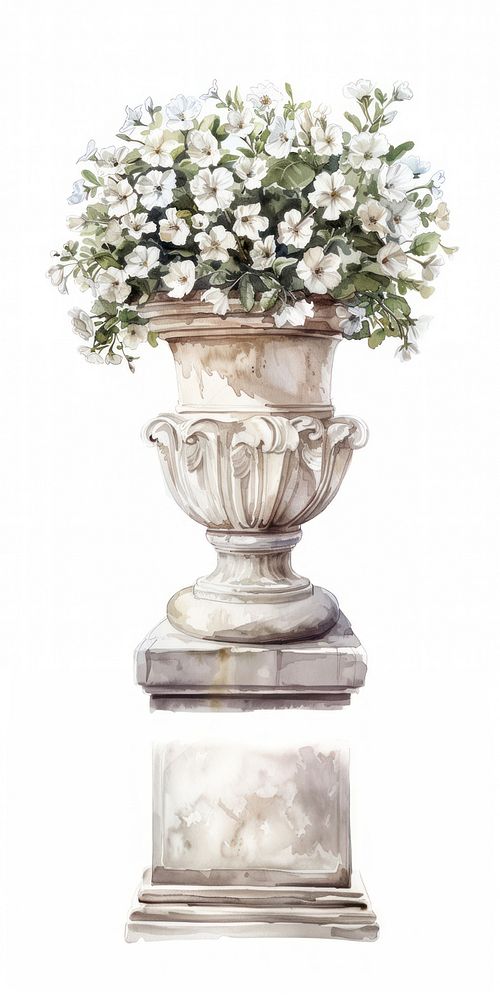 Elegant floral urn illustration