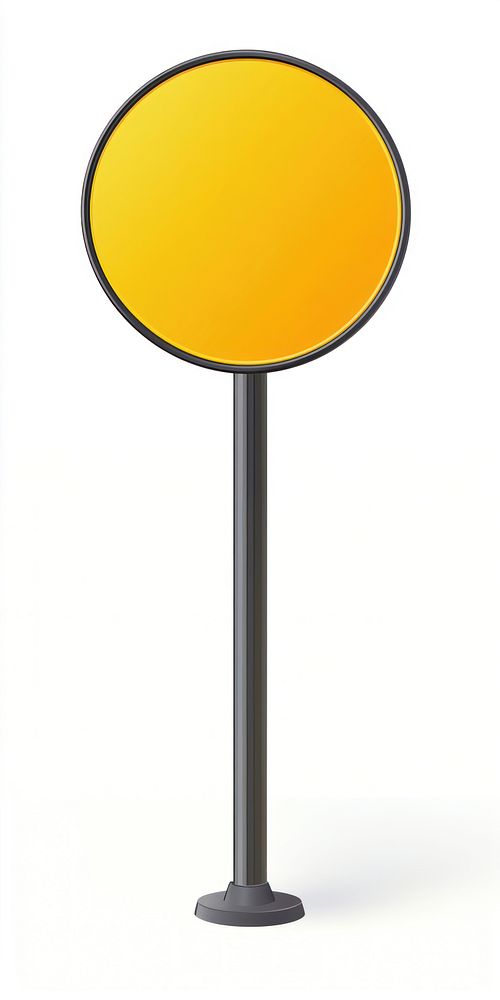 Blank yellow circular road sign