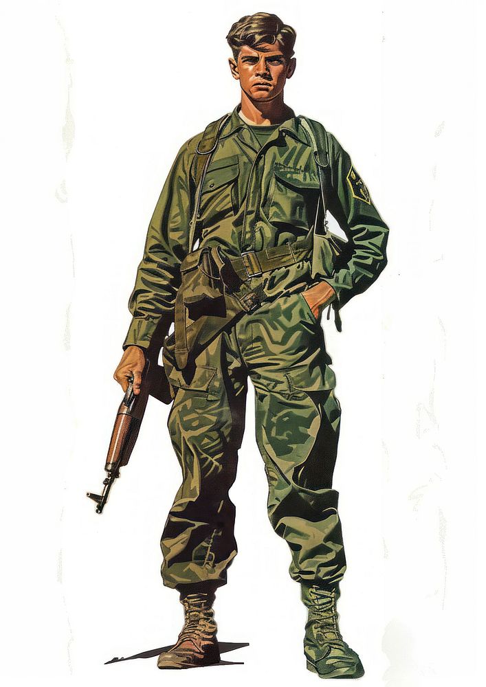 Soldier in military uniform illustration