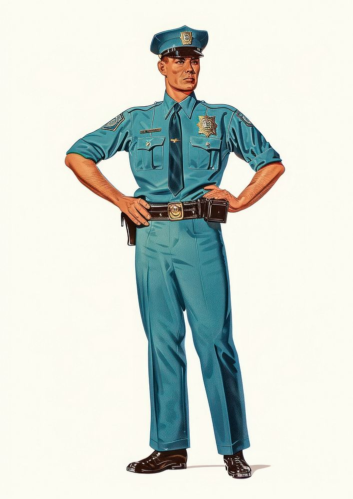 Vintage police officer illustration art