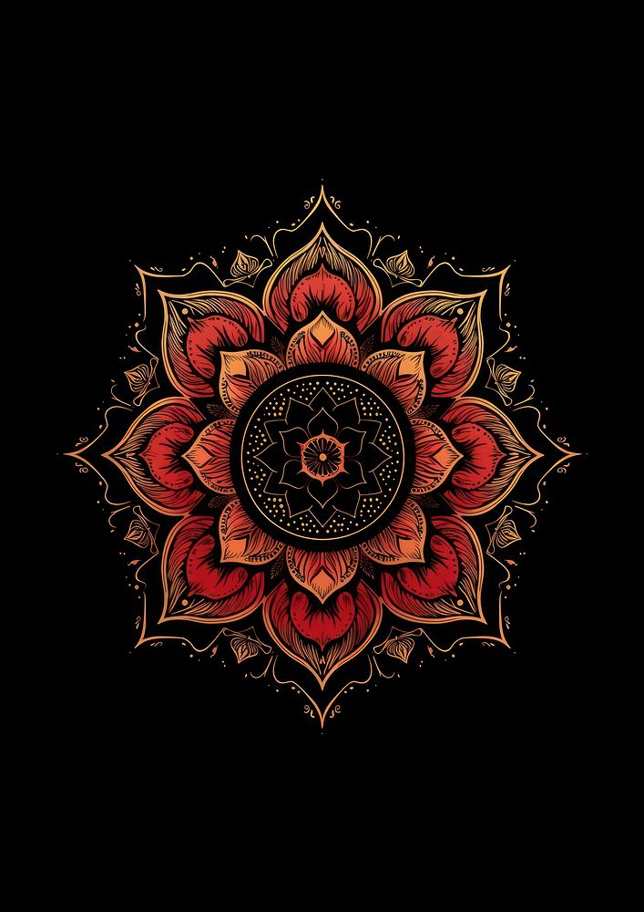 Intricate red mandala design