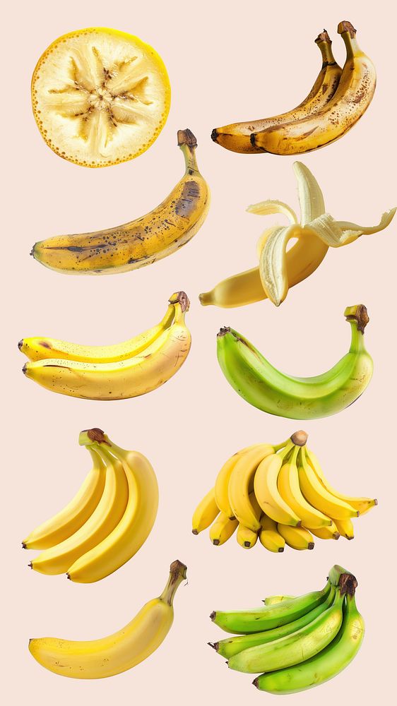 Banana fruit design element set