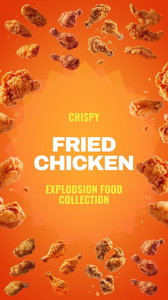 Fried chicken design element set