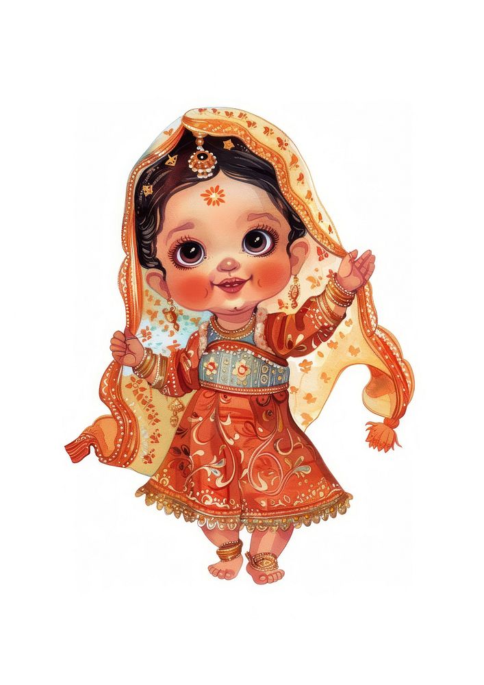 Charming traditional cultural attire illustration