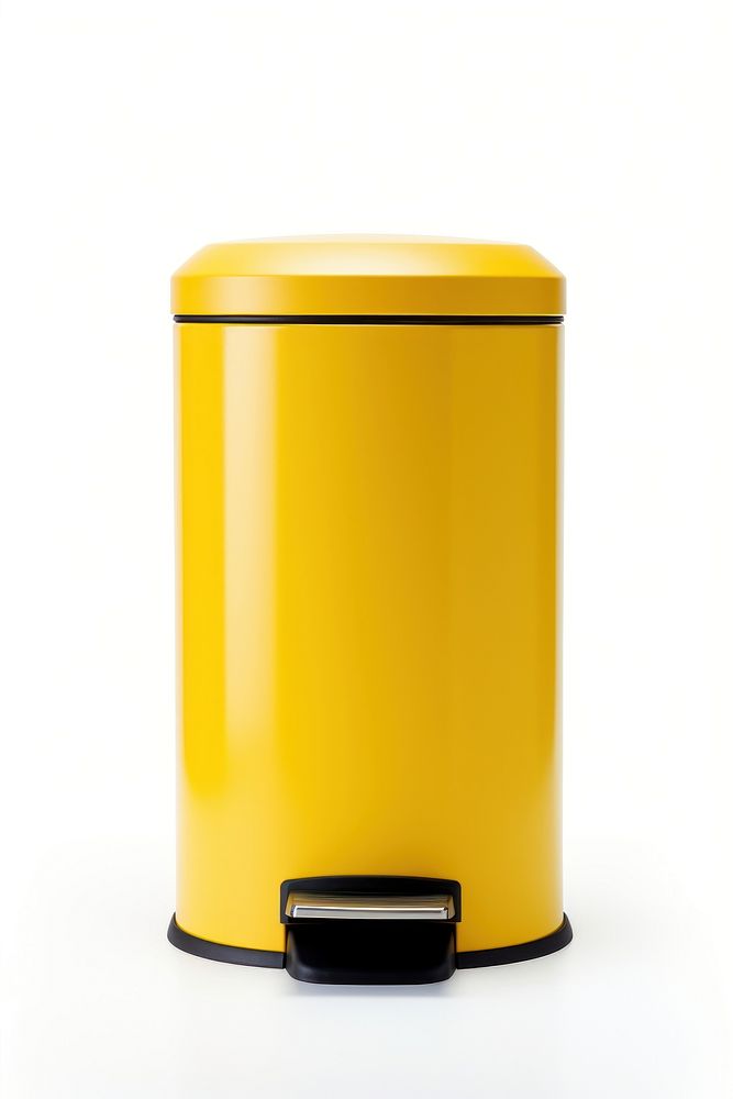 Yellow modern kitchen trash can Free Photo rawpixel