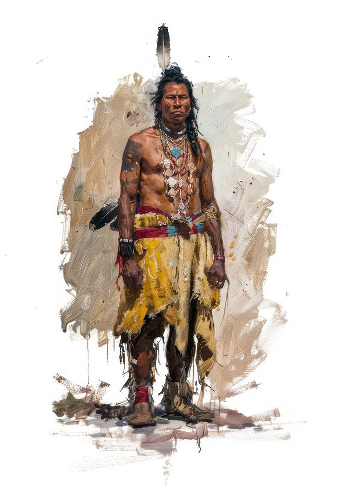 Native American warrior portrait art