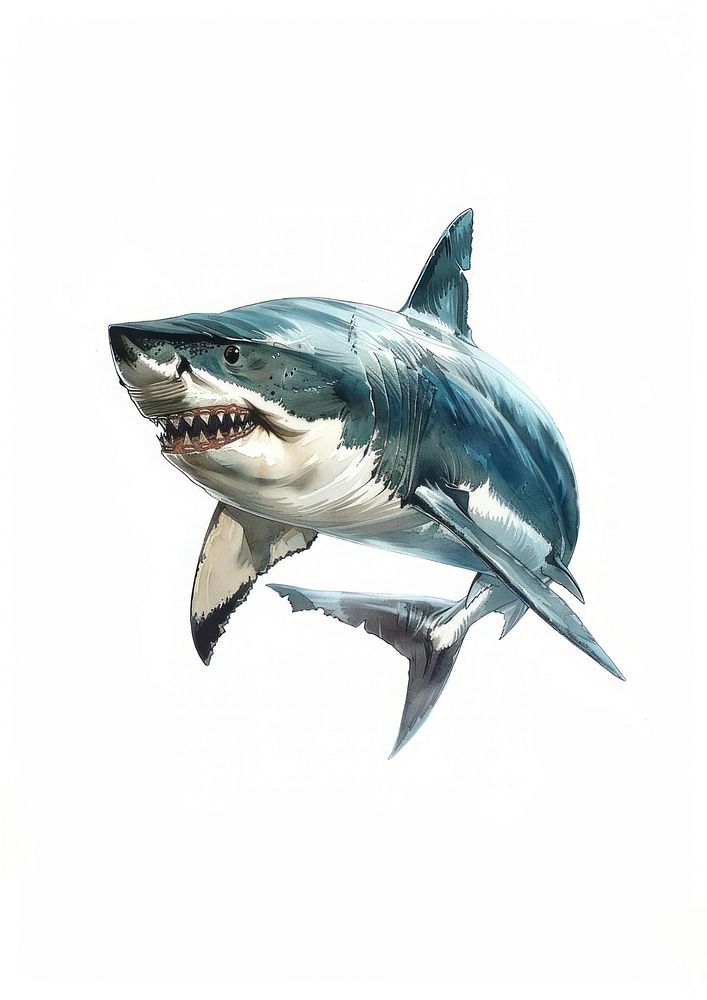 Fierce shark ocean predator illustration