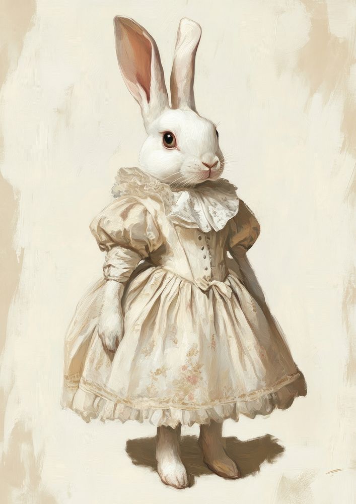 White Vienna Rabbit wearing Las | Free Photo Illustration - rawpixel