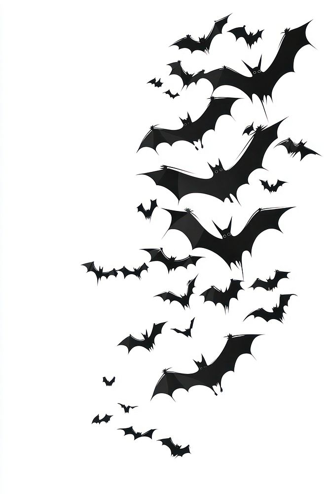 Silhouette flying bats group silhouettes decoration halloween.