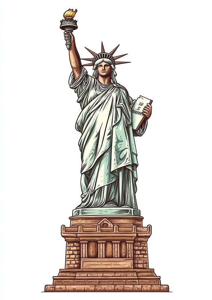 A statue of liberty illustration landmark art.