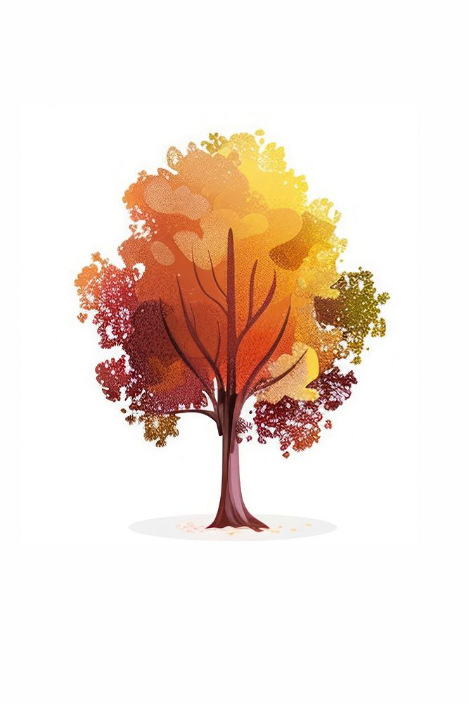 Colorful autumn tree illustration