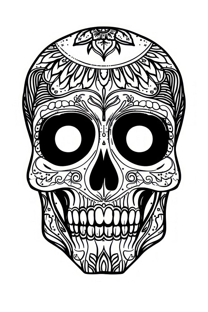 Intricate sugar skull illustration design