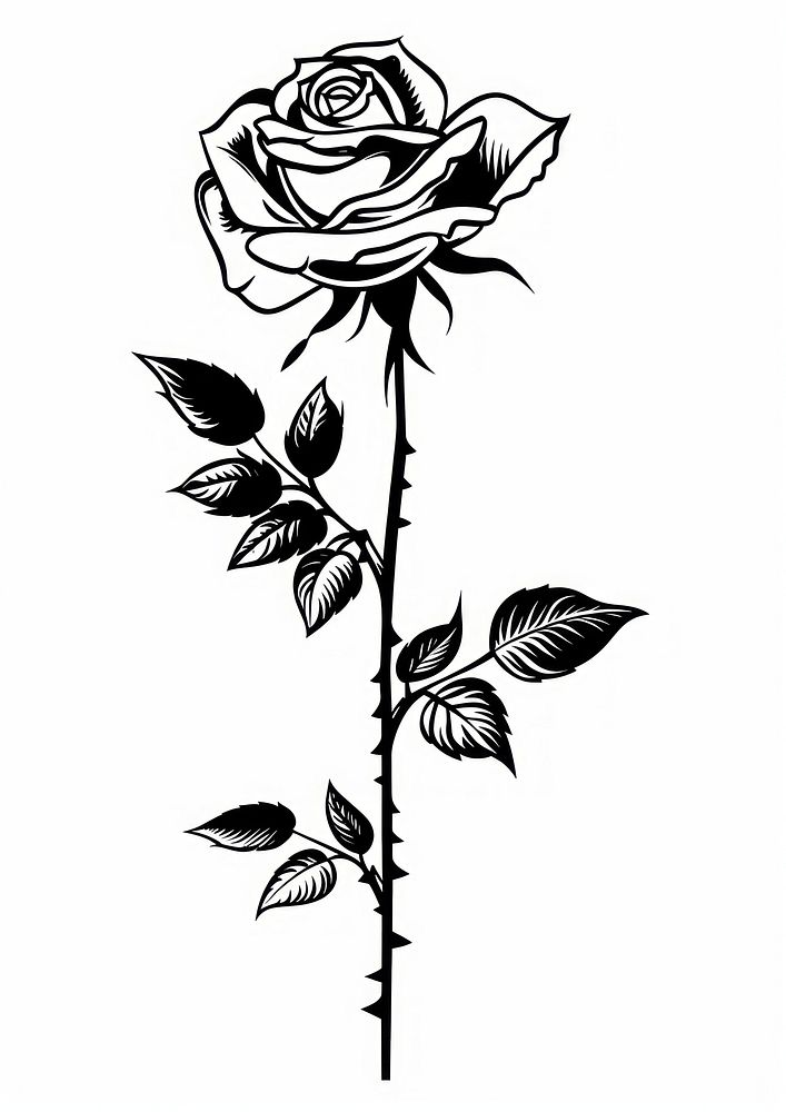 Elegant black and white rose