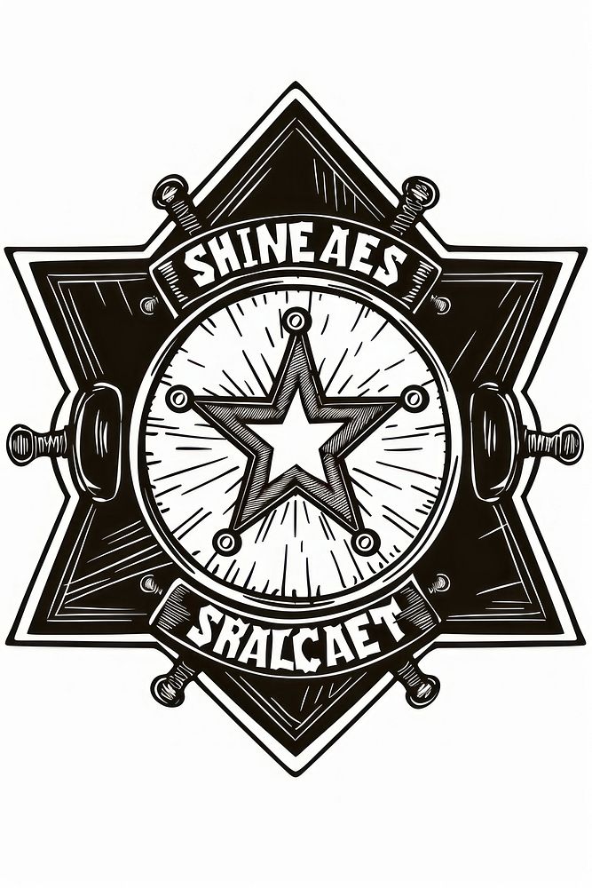 Vintage sheriff badge illustration