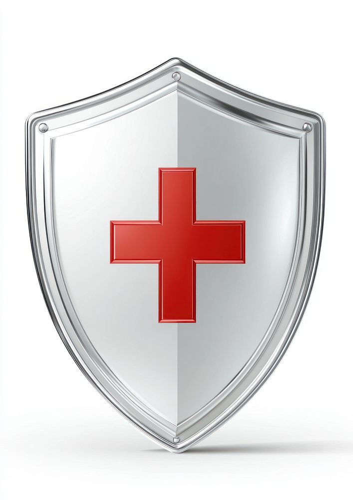 Medical shield with red cross