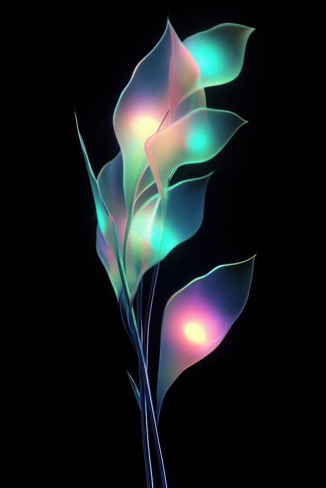 Fantasy plant light neon glow.