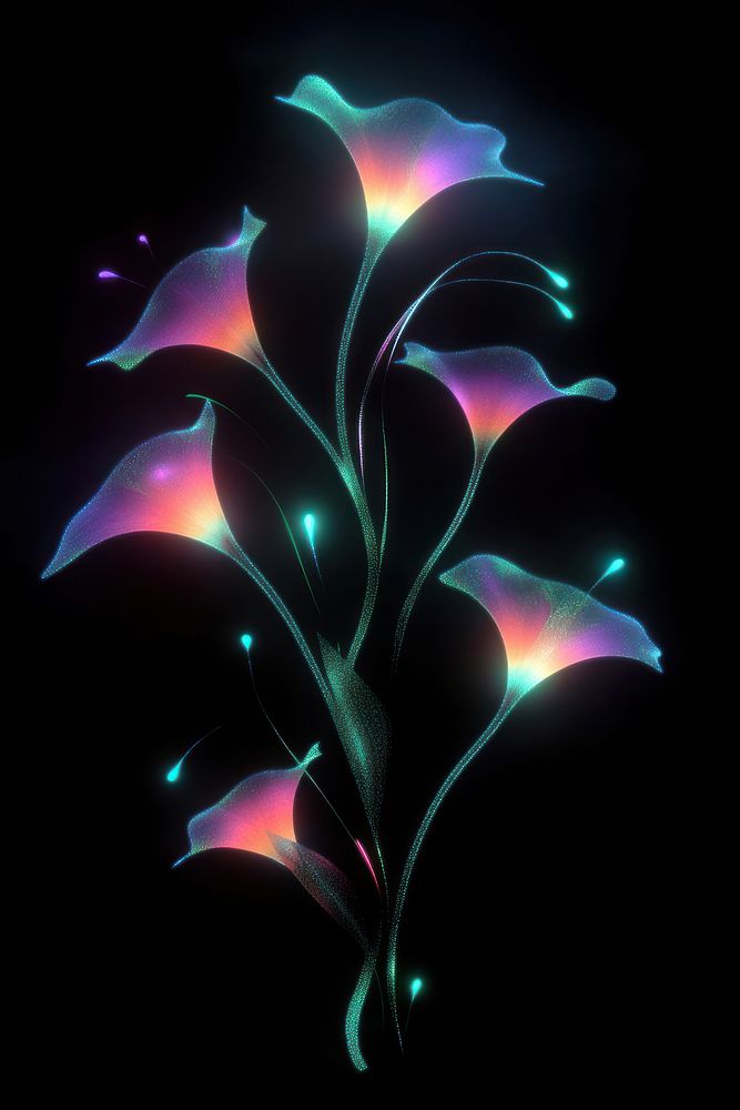 Fantasy plant background neon art.