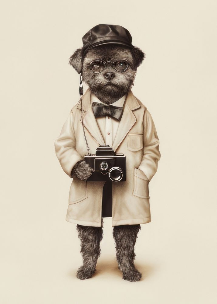 Dog costumes Photographer photographer vintage animal.