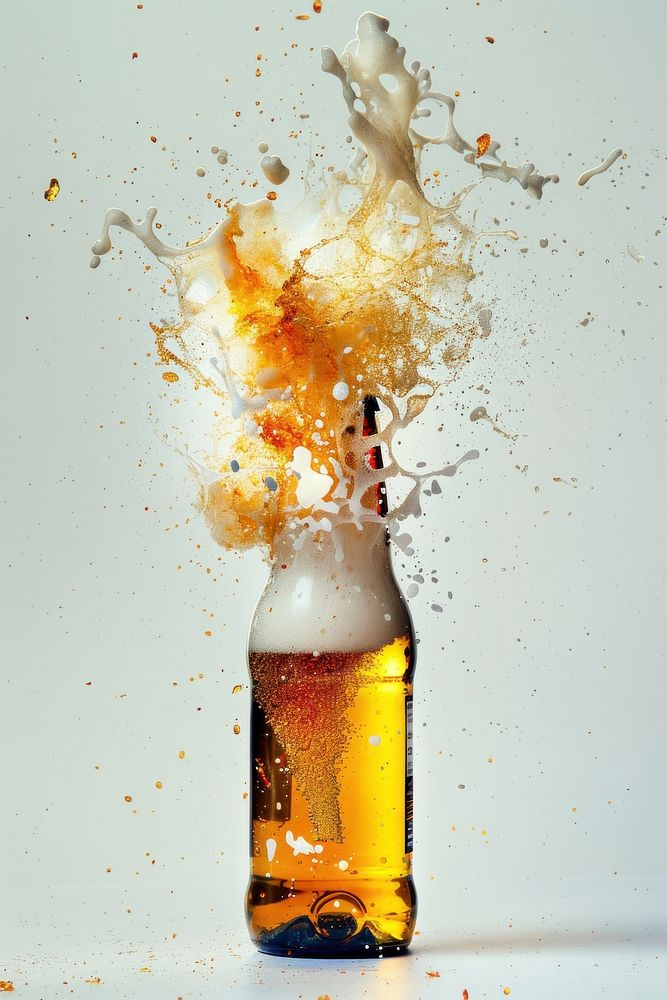 Exploding beer glass bottle explosion | Free Photo - rawpixel
