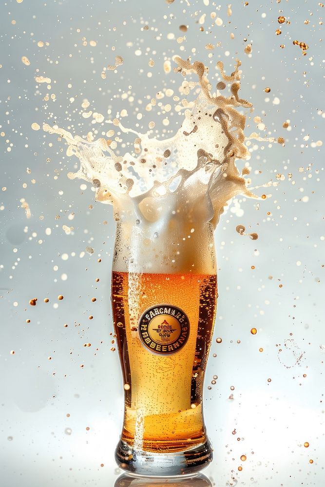 Exploding beer glass explosion beverage | Free Photo - rawpixel