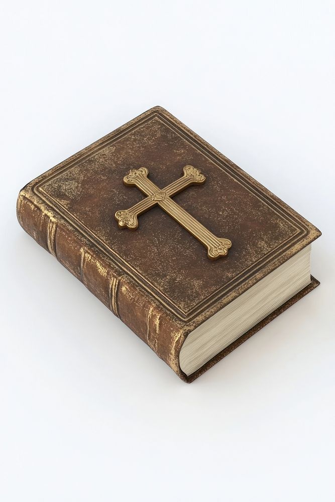 Vintage leather-bound Bible cross