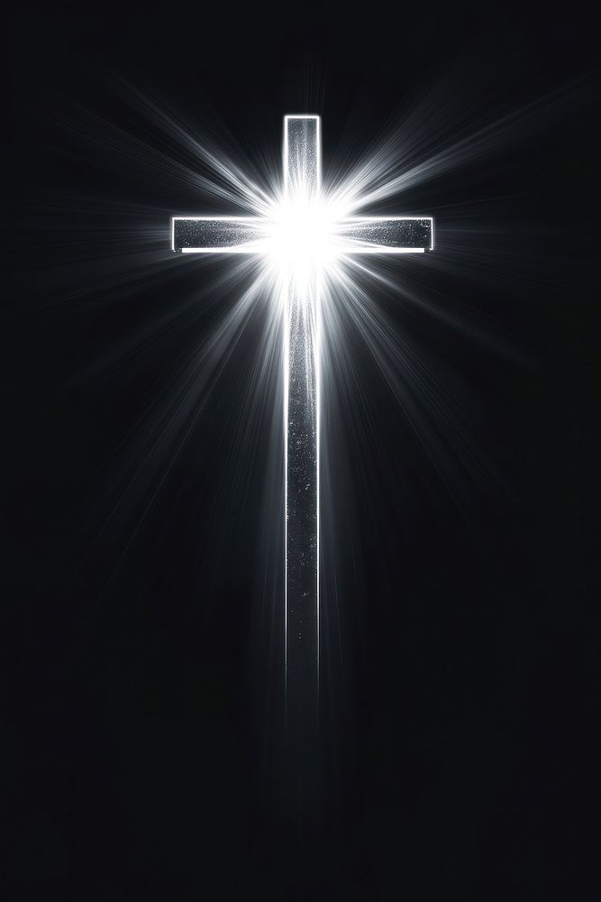 Cross radiant glowing symbol.